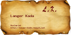 Langer Kada névjegykártya